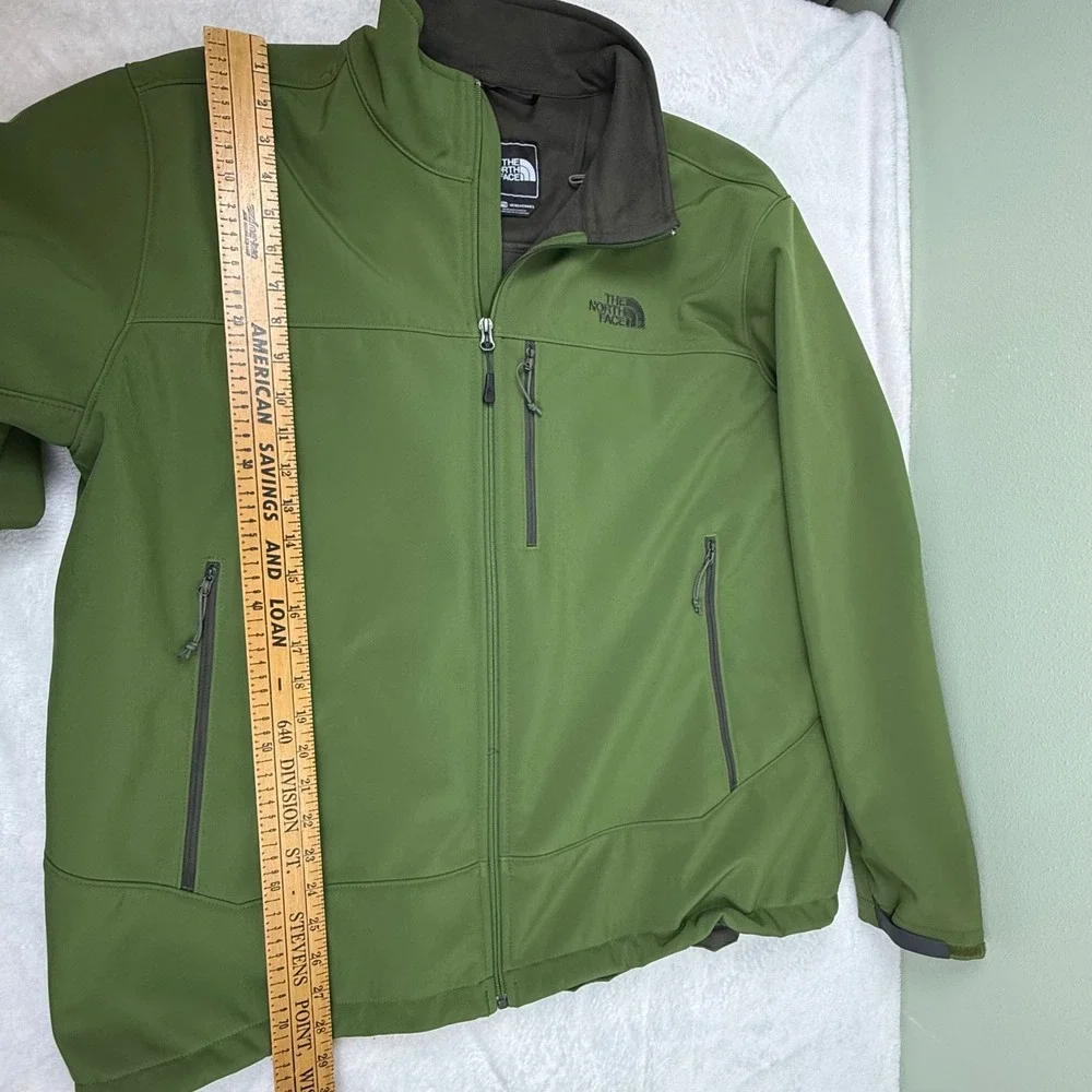 The North Face Mens XXL Green Apex Bionic Softshell Fleece Lined Jacket Full Zip